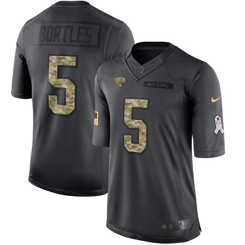 Youth Limited Blake Bortles Nike Jersey Black - #5 2016 Salute to Service NFL Jacksonville Jaguars